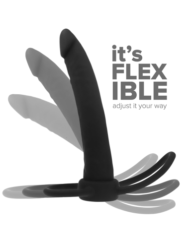 MYTHOLOGY - DILDO ANALE COBI ONYX CON ANELLO PER CAZZO E TESTICOLI 13 CM IN SILICONE