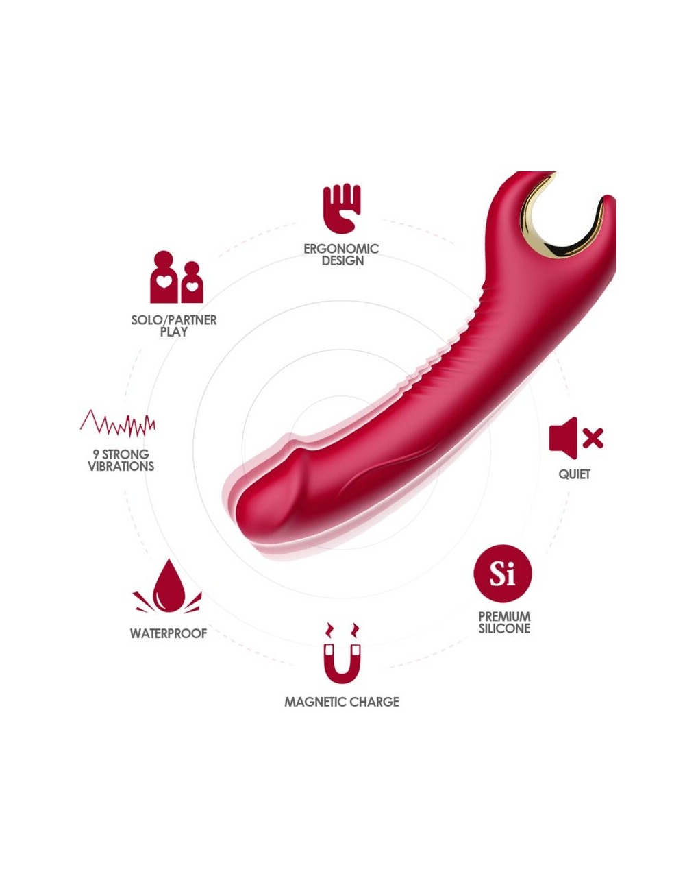 ARMONY - VIBRATORE E ROTATORE PRINCE DILDO ROSSO