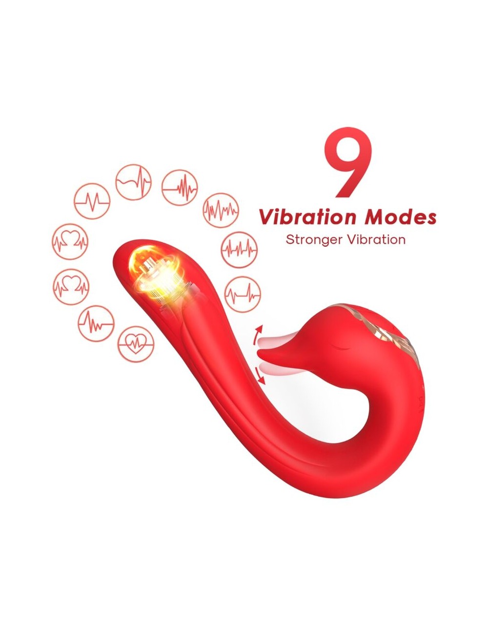 ARMONY - VIBRATORE DELFIN MULTIPOSIZIONE ED EFFETTO CALORE ROSSO ARMONY - VIBRATORE DELFIN MULTIPOSIZIONE ED EFFETTO CALORE ROSSO