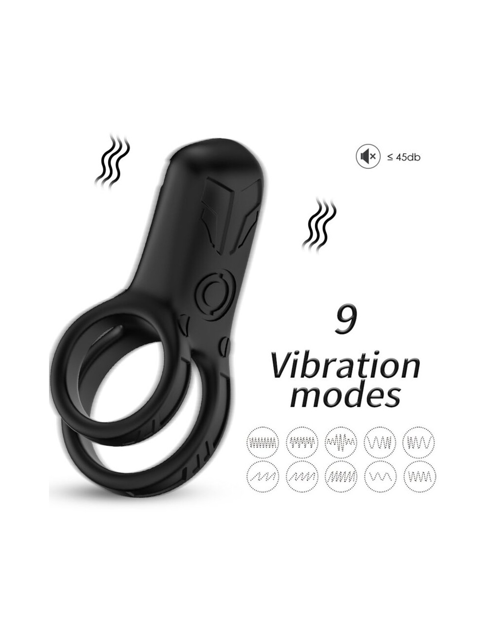 ARMONY - VIBRATORE DOPPIO ANELLO NERO
