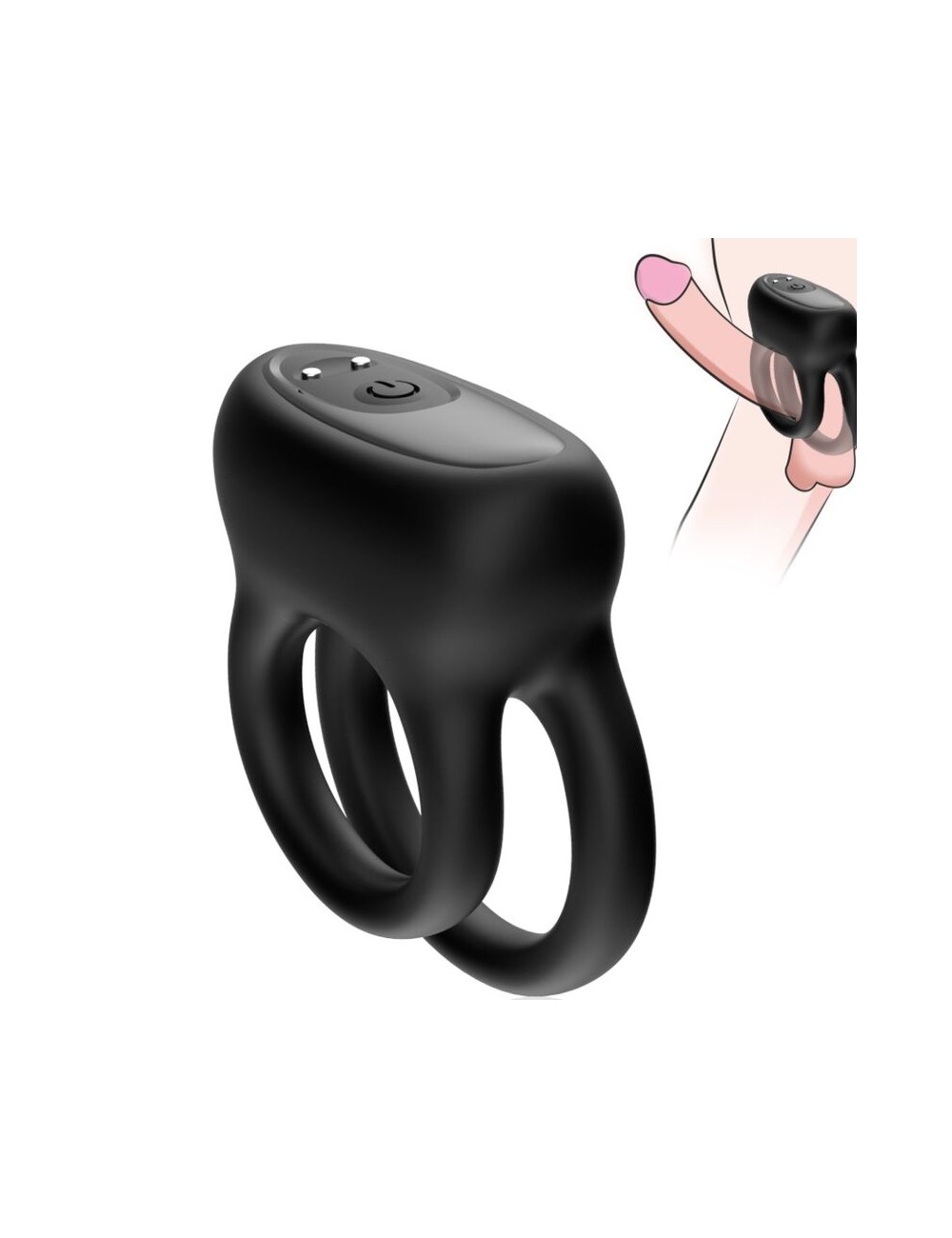 ARMONY - VIBRATORE DOPPIO ANELLO NERO