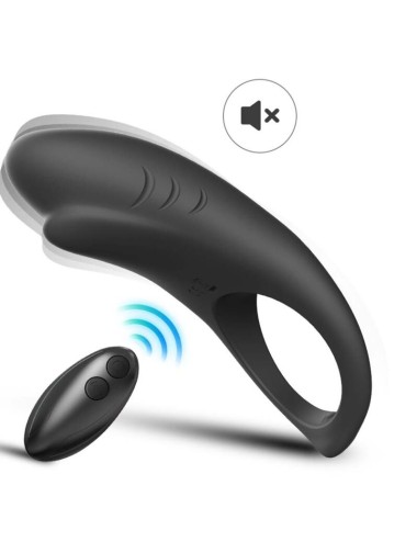 ARMONY - ANELLO VIBRATORE SHARK PER TELECOMANDO DI COPPIA NERO
