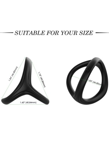 ARMONY - ANELLO TRESOR DOPPIO IN SILICONE NERO