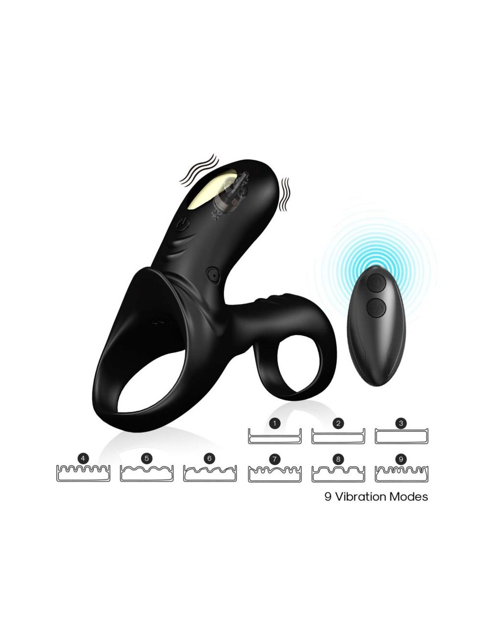 ARMONY - ANELLO VIBRATORE DOPPIO RANGER PER COPPIA NERO