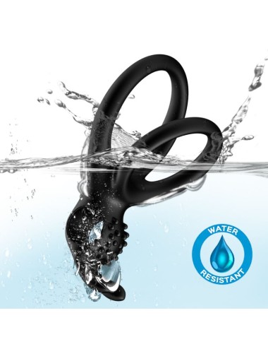 ARMONY - ANELLO VIBRATORE DOPPIO TRAVELLER PER COPPIA RABBIT BLACK