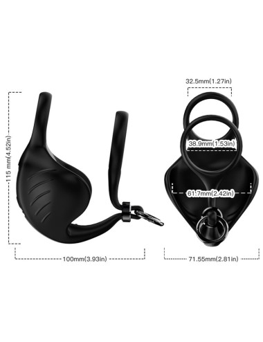 ARMONY - ANELLO VIBRATORE MANTA SCROTO NERO