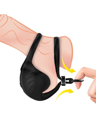 ARMONY - ANELLO VIBRATORE MANTA SCROTO TELECOMANDO NERO