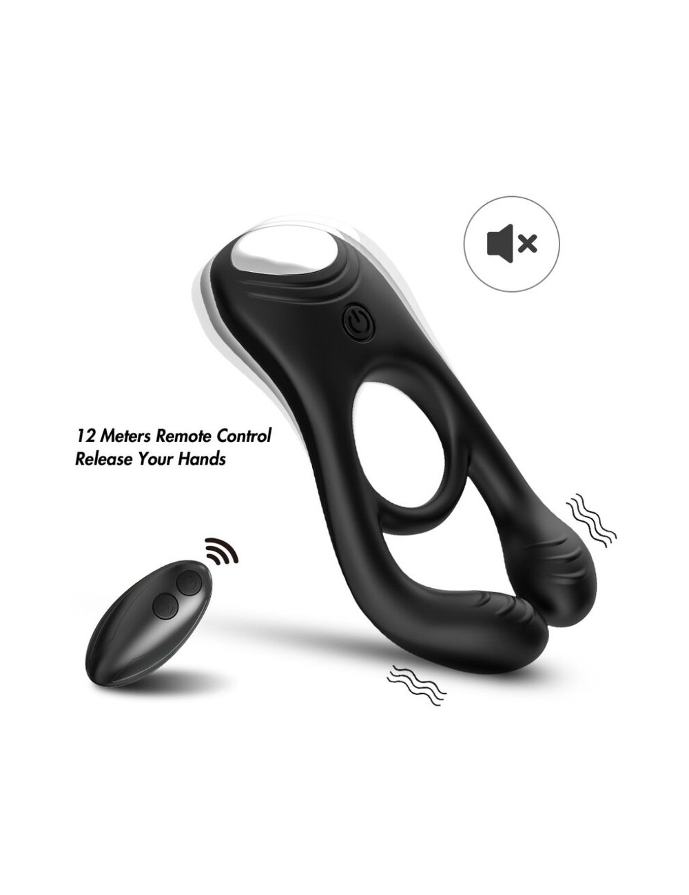 ARMONY - VEYRON DOPPIO ANELLO VIBRATORE GIOCATTOLO PER COPPIA TELECOMANDO NERO