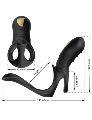 ARMONY - ANELLO VIBRATORE JOY JUMPER PER COPPIA E PLUG ANALE NERO