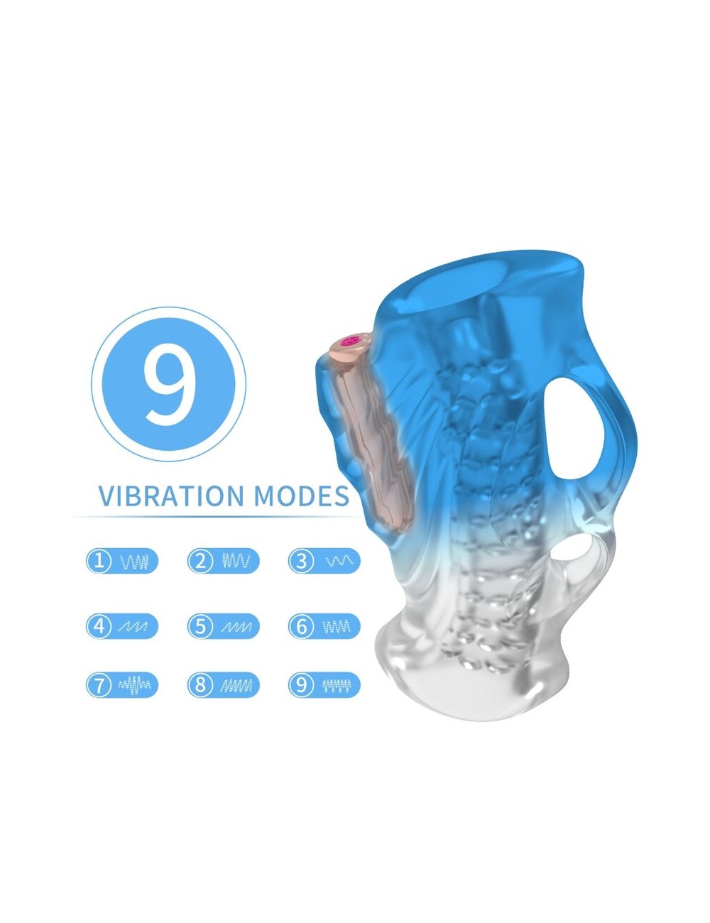 ARMONY - DITO MASTURBATORE E VIBRATORE BLU GRADIENTE