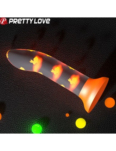 PRETTY LOVE - DILDO MAGICO NIGHTFALL SENZA VIBRAZIONI ARANCIO LUMINOSO