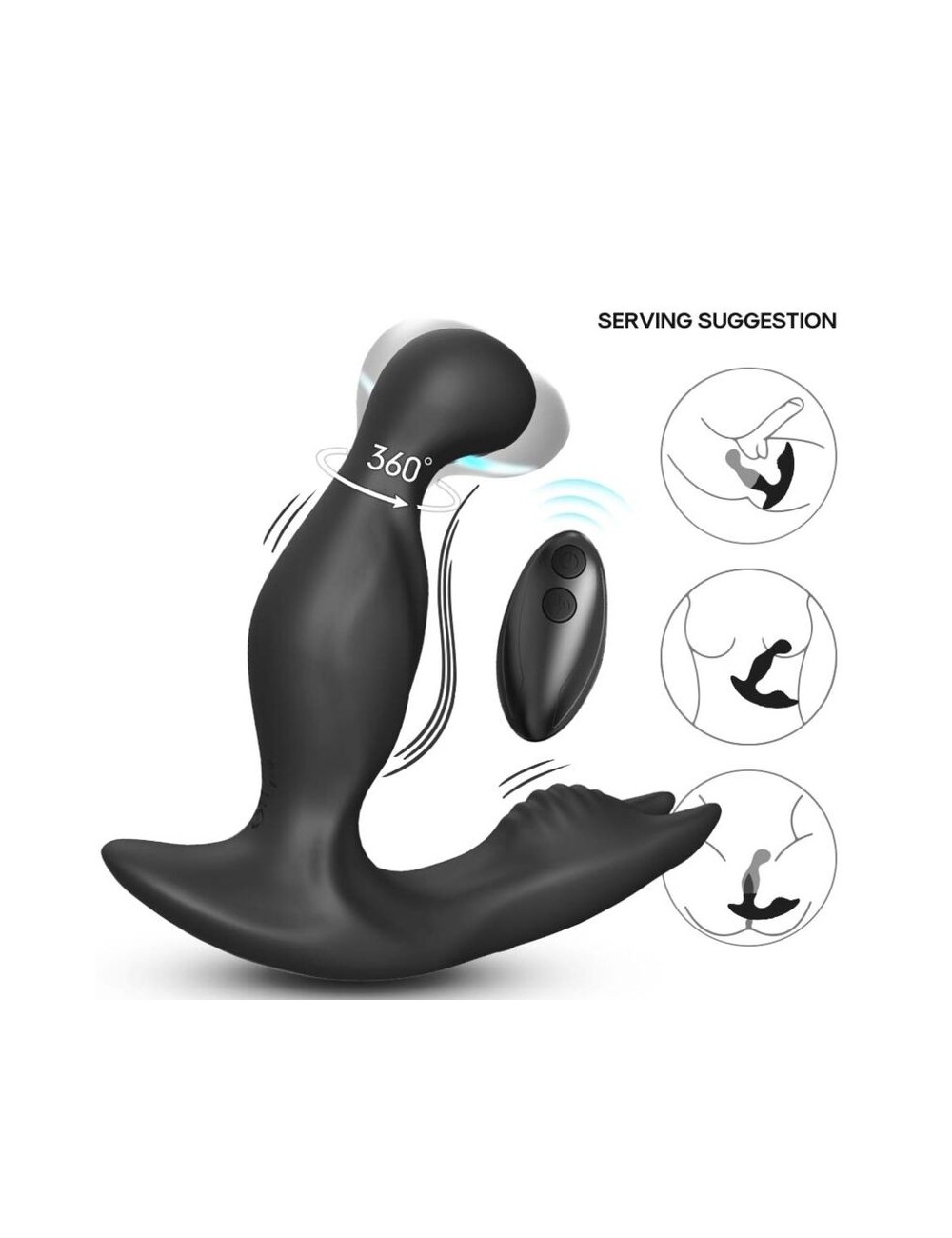ARMONY - BAT KING VIBRATORE ROTATORE ANALE DELLA PROSTATA TELECOMANDO NERO