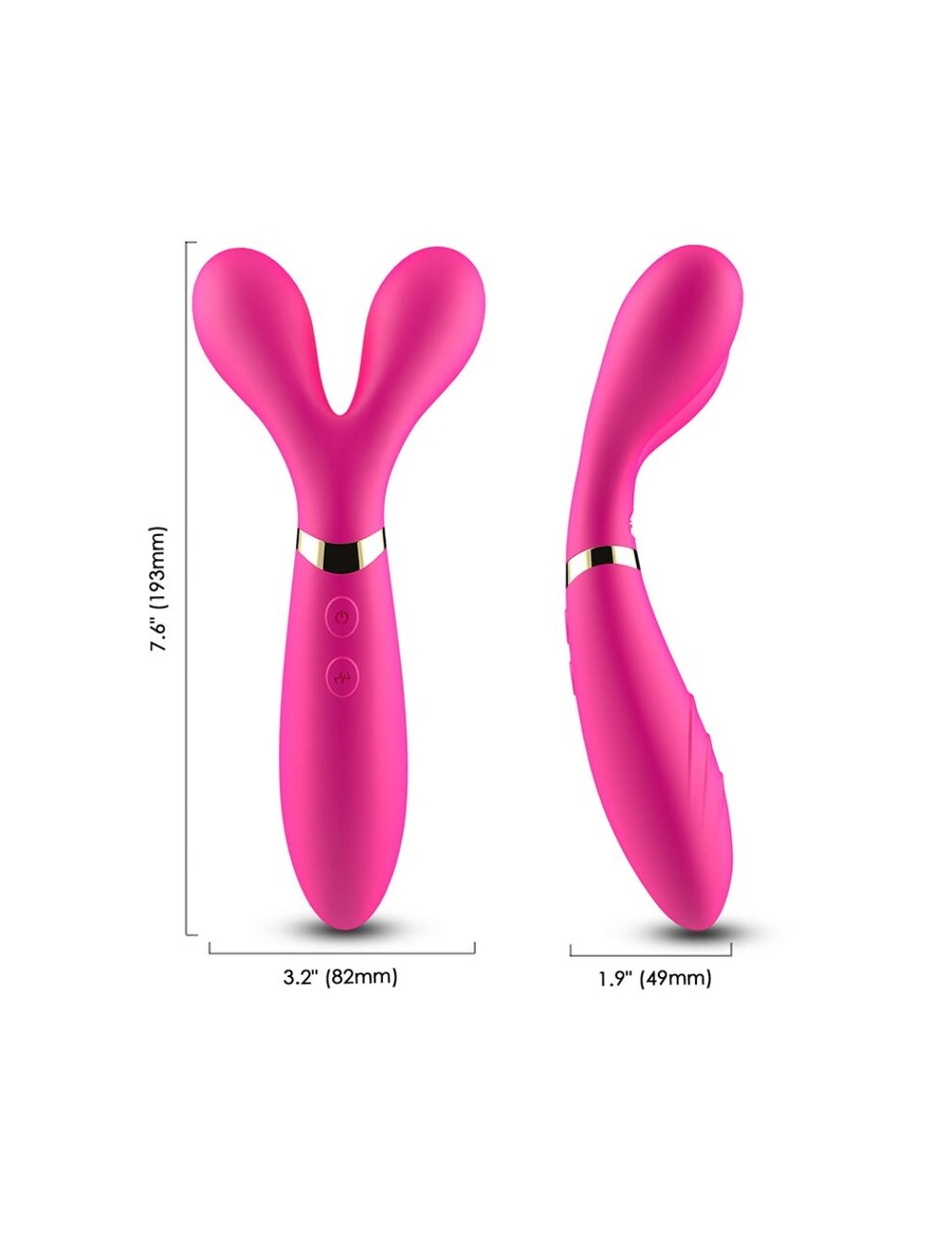 ARMONY - MASSAGGIATORE E VIBRATORE A Y-WAND DOPPIA TESTA FUCSIA