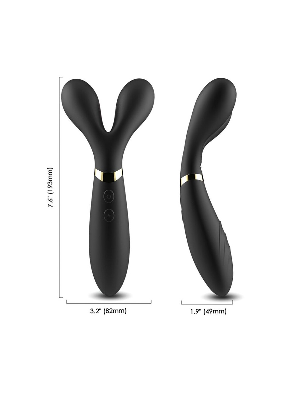 ARMONY - MASSAGGIATORE E VIBRATORE Y-WAND DOPPIA TESTA NERO