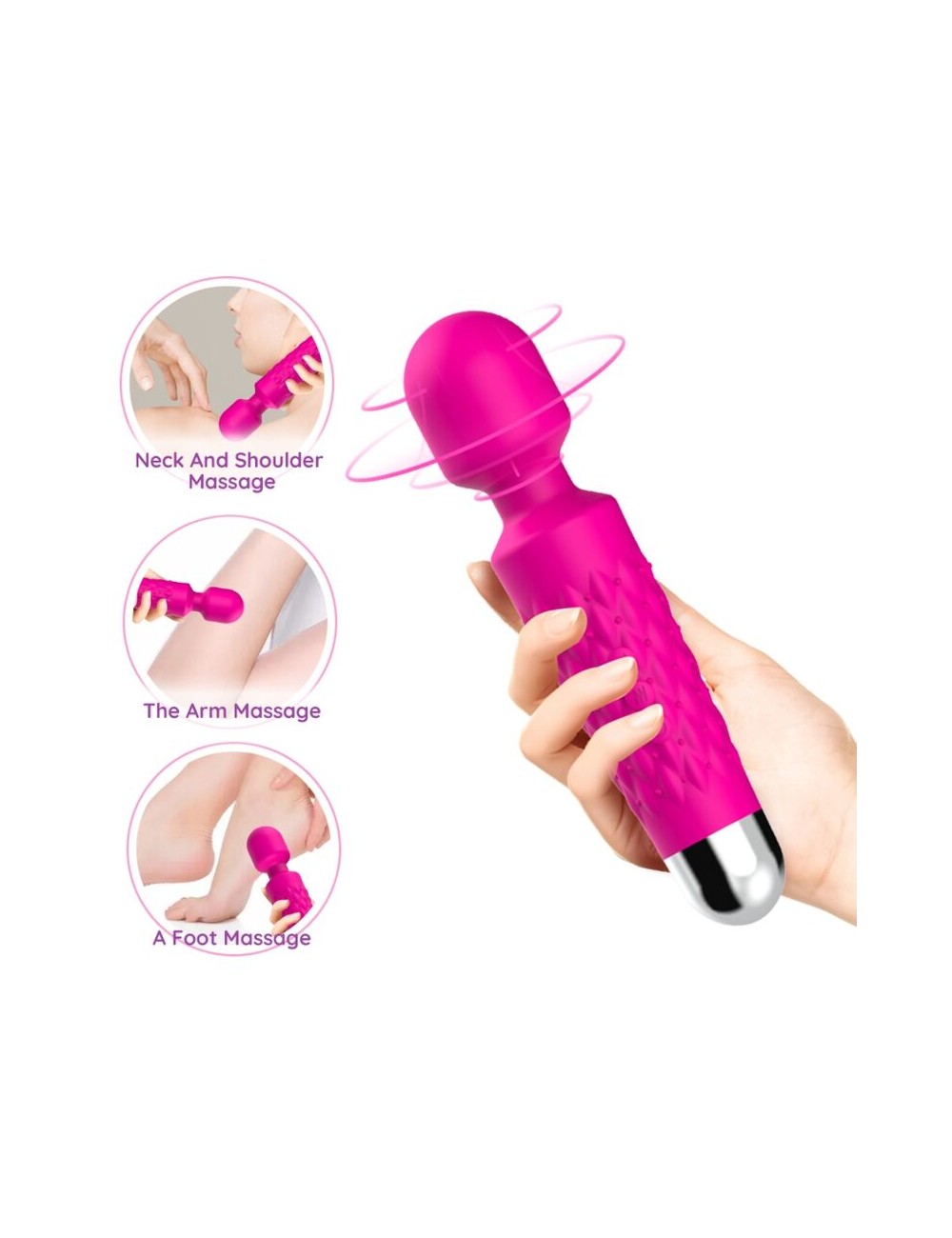 ARMONY - MASSAGGIATORE E VIBRATORE POSTINO TESTA SUPER FLESSIBILE FUCSIA