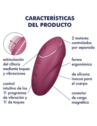 SATISFYER - TAP & CLIMAX 1 VIBRATORE LAY-ON ROSSO