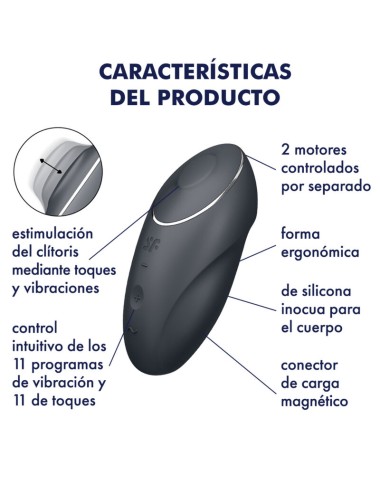 SATISFYER - TAP & CLIMAX 1 VIBRATORE LAY-ON NERO