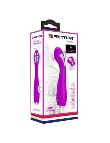 PRETTY LOVE - VIBRATORE ELETTROSHOCK RICARICABILE HECTOR IMPERMEABILE VIOLA