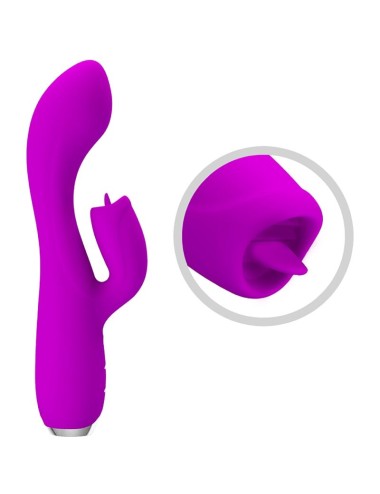 PRETTY LOVE - VIBRATORE RICARICABILE GLORIA RABBIT-VIOLA IMPERMEABILE