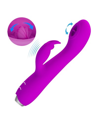 PRETTY LOVE - VIBRATORE RICARICABILE RACHEL CON VENTOSA VIOLA