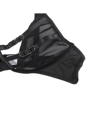 SUBBLIME - SET DUE PEZZI DI REGGISENO TRASPARENTE E STRISCE S/M