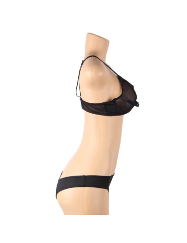 SUBBLIME - SET DUE PEZZI DI REGGISENO TRASPARENTE E STRISCE S/M