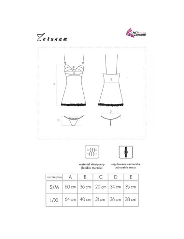 LIVCO CORSETTI FASHION - SET ZERUNAM BABYDOLL + PERIZOMA NERO