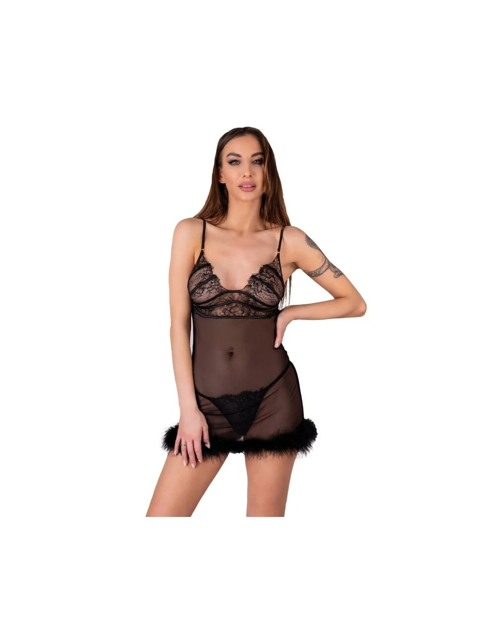 LIVCO CORSETTI FASHION - SET ZERUNAM BABYDOLL + PERIZOMA NERO LIVCO CORSETTI FASHION - SET ZERUNAM BABYDOLL + PERIZOMA NERO