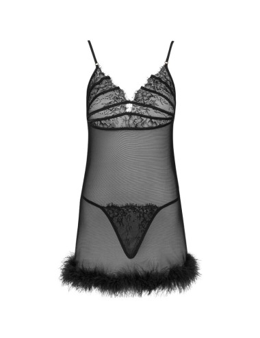 LIVCO CORSETTI FASHION - SET ZERUNAM BABYDOLL + PERIZOMA NERO
