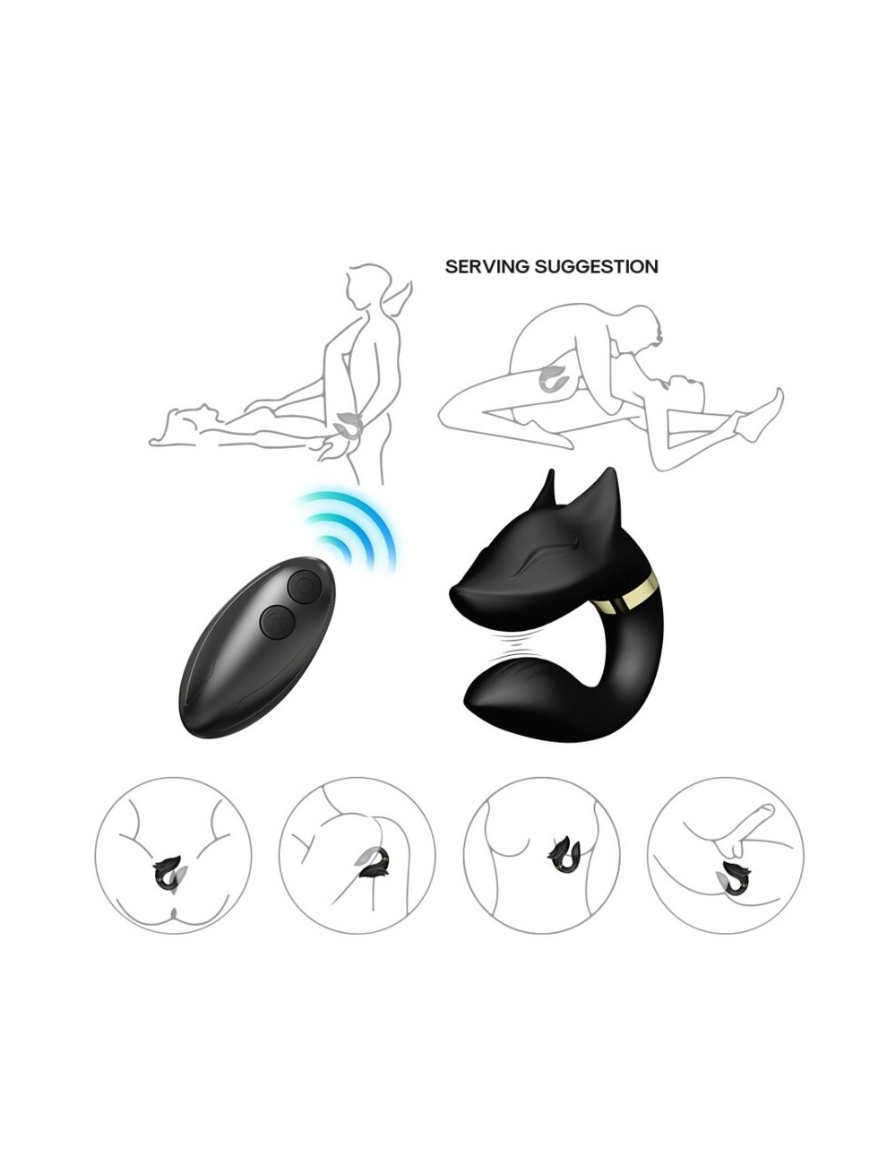 ARMONY - VIBRATORE FOX PER COPPIA TELECOMANDO NERO