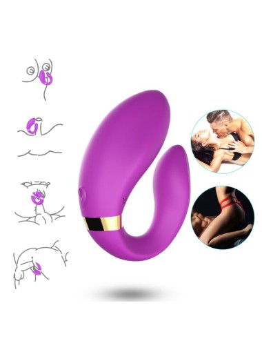 ARMONY - VIBRATORE A MEZZALUNA PER COPPIA TELECOMANDO VIOLA