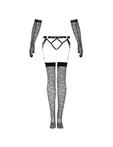LIVCO CORSETTI FASHION - SET NEMALIA GIARRETTIERA + CALZE + GUANTI NERO