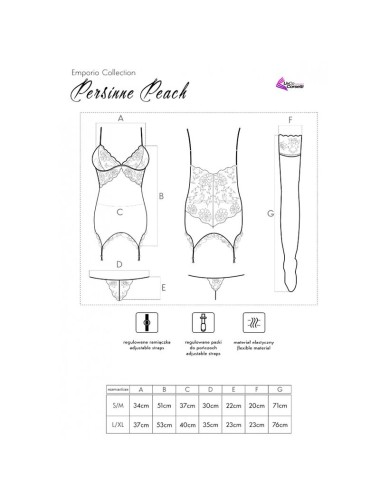 LIVCO CORSETTI FASHION - SET PERSINNE PESCA CORSETTO + SLIP + CALZE