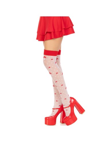 LEG AVENUE - CALZINI A FUNGO ROSSO/BIANCO