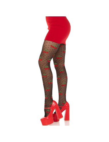 LEG AVENUE - CALZE BLACK CHERRY MOLES