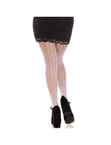 LEG AVENUE - CALZE CON APERTURE CUORE E FIOCCHI BIANCHI