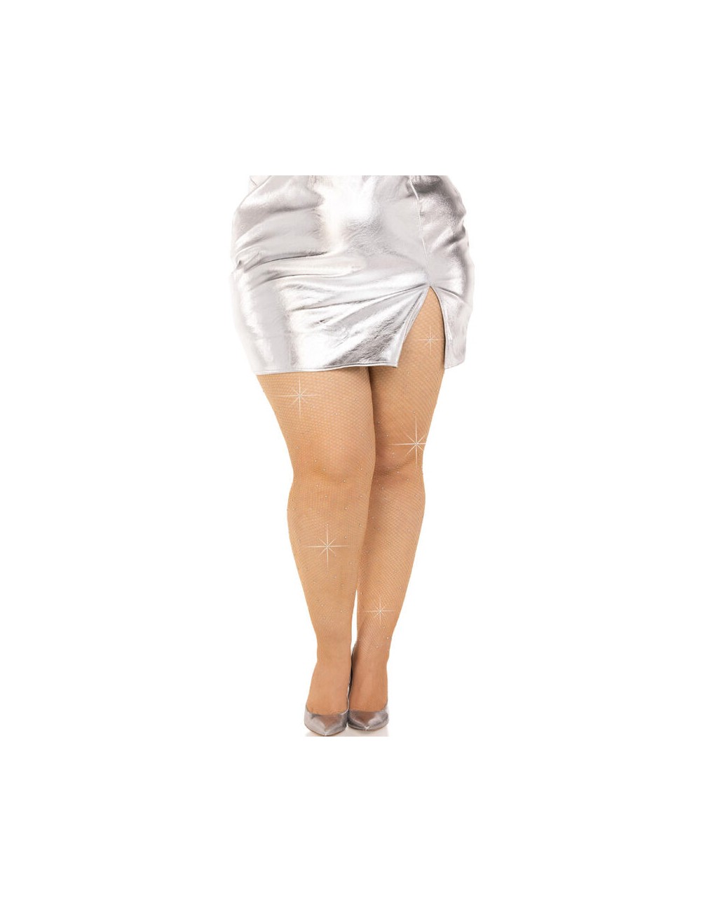 LEG AVENUE - CALZE A RETE CRISTALLIZZATA CARAMEL TAGLIA FORTE LEG AVENUE - CALZE A RETE CRISTALLIZZATA CARAMEL TAGLIA FORTE