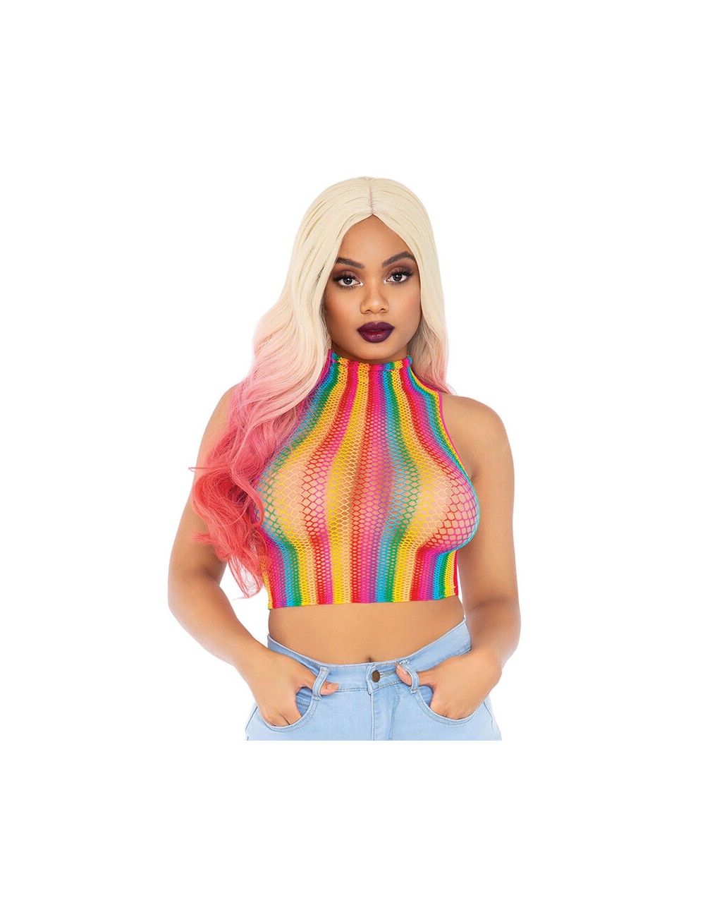 LEG AVENUE - TOP RETE MULTICOLORE LEG AVENUE - TOP RETE MULTICOLORE