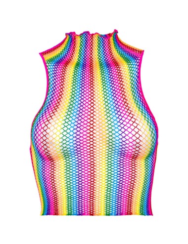 LEG AVENUE - TOP RETE MULTICOLORE