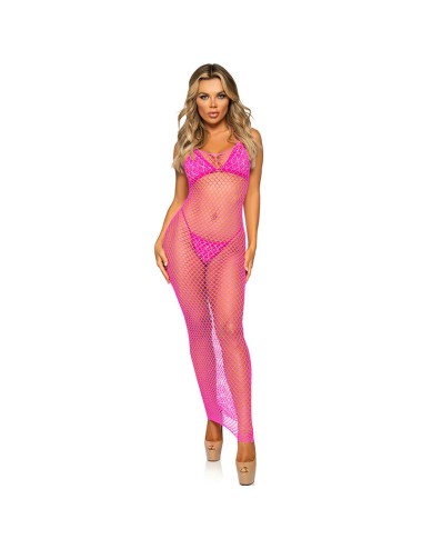 LEG AVENUE - ABITO LUNGO IN RETE FUCSIA TAGLIA UNICA