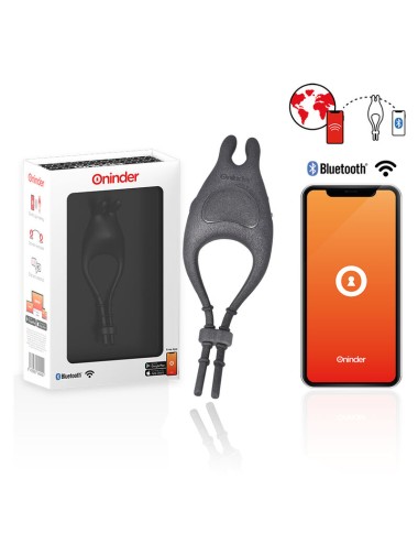 ONINDER - ANELLO VIBRATORE REGOLABILE RICARICABILE PAMPA CON STIMOLATORE CLITORIDE 10 VELOCITÀ - APP GRATUITA