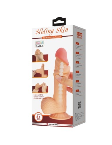 PRETTY LOVE - DILDO REALISTICO SLIDING SKIN SERIES CON VENTOSA SCORREVOLE DELLA PELLE 20,6 CM