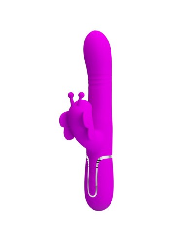 PRETTY LOVE - VIBRATORE MULTIFUNZIONE RABBIT 4 IN 1 FARFALLA FUCSIA