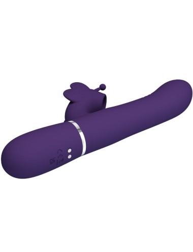 PRETTY LOVE - VIBRATORE MULTIFUNZIONE RABBIT 4 IN 1 FARFALLA VIOLA