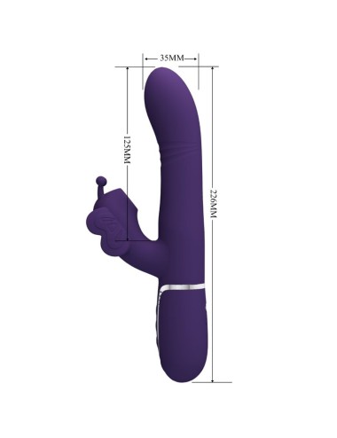 PRETTY LOVE - VIBRATORE MULTIFUNZIONE RABBIT 4 IN 1 FARFALLA VIOLA