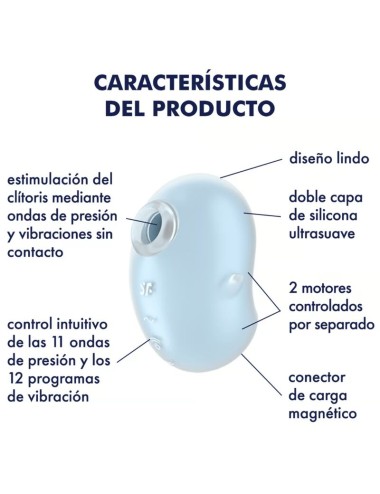 SATISFYER - VIBRATORE CUTIE GHOST LAY-ON AZZURRO