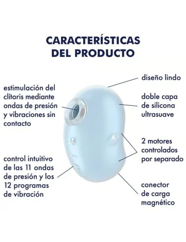 SATISFYER - VIBRATORE CUTIE GHOST LAY-ON AZZURRO