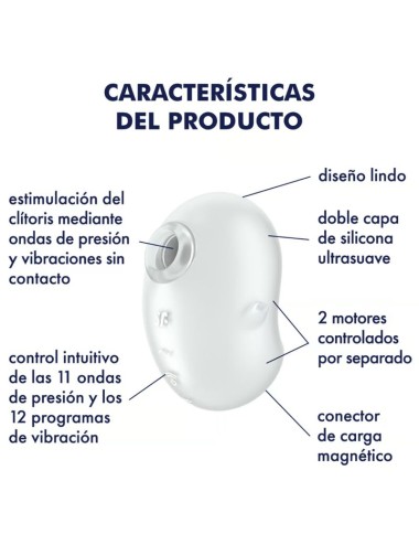 SATISFYER - VIBRATORE CUTIE GHOST LAY-ON BIANCO