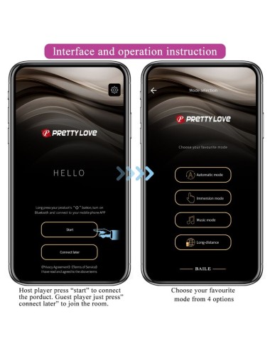 PRETTY LOVE - VIBRATORE ELETTROSHOCK HECTOR APP GRATUITA VIOLA