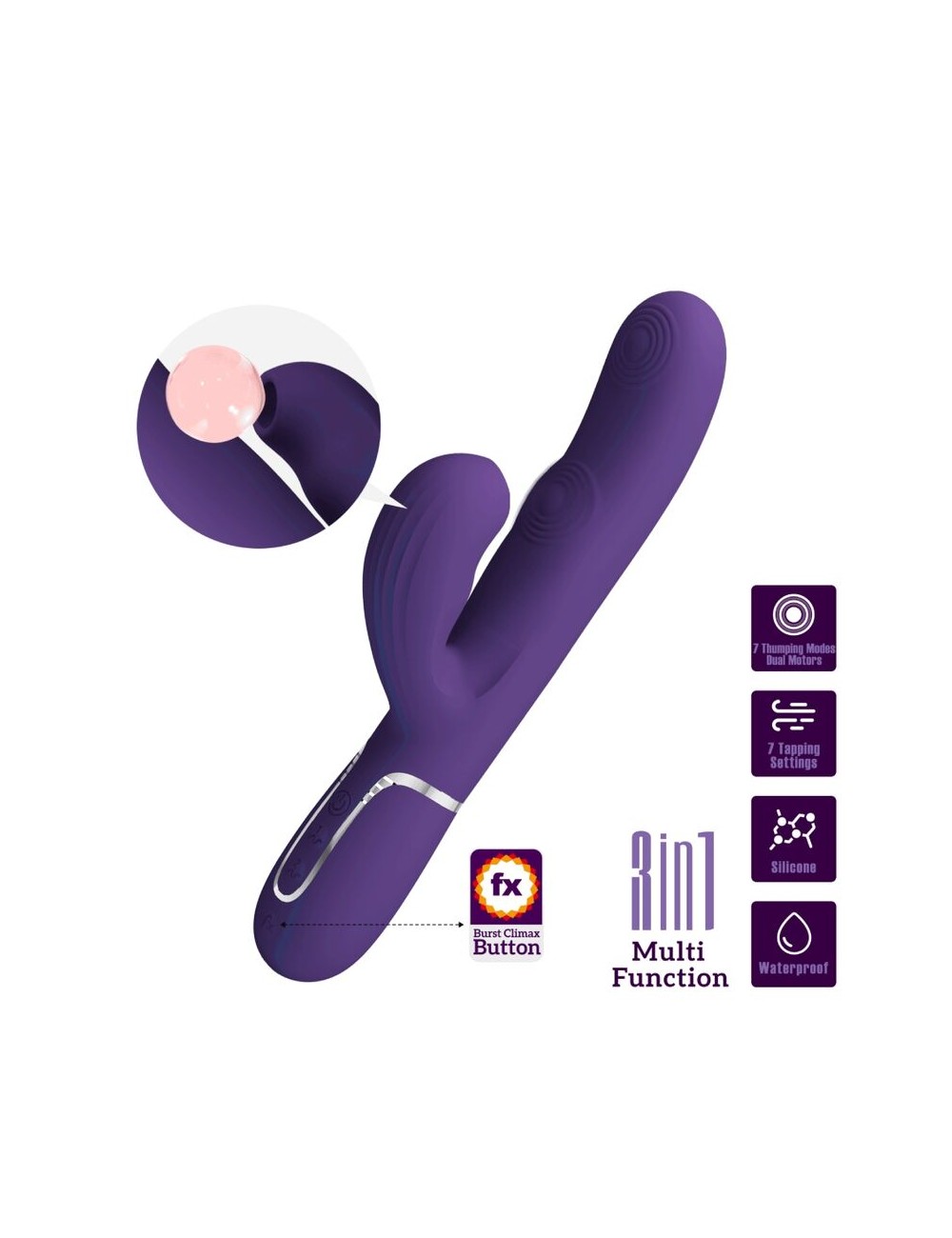 PRETTY LOVE - VIBRATORE PERLITA G-SPOT 3 IN 1 MULTIFUNZIONE VIOLA PRETTY LOVE - VIBRATORE PERLITA G-SPOT 3 IN 1 MULTIFUNZIONE VIOLA